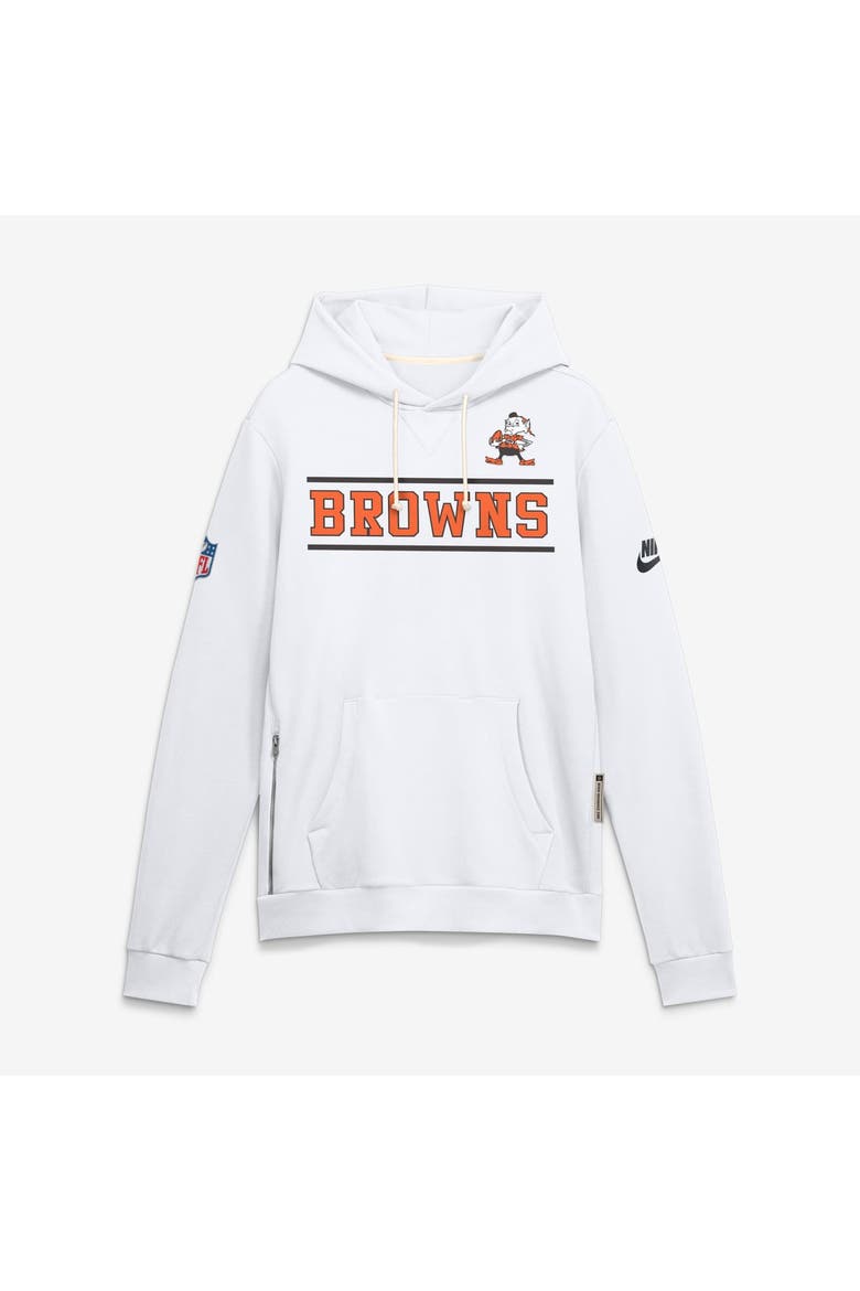Men's Nike White Cleveland Browns Standard Issue Replay Officials Alternate Dri-FIT Hoodie, Alternate, color, White