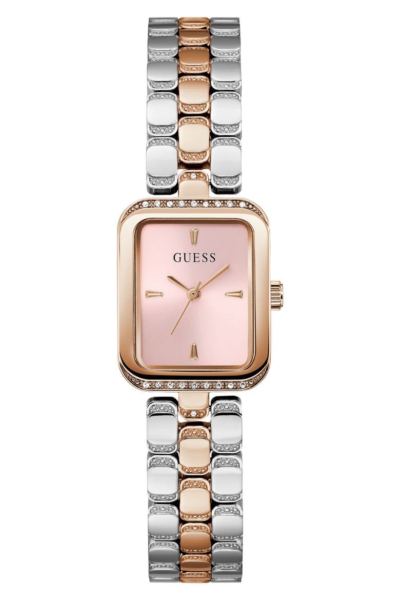 Isla Tank Two-Tone Bracelet Watch, 22mm, Main, color, ROSE GOLD