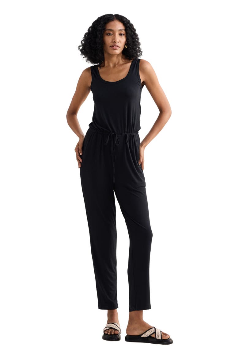 Relaxed Drawstring Jumpsuit, Alternate, color, Black