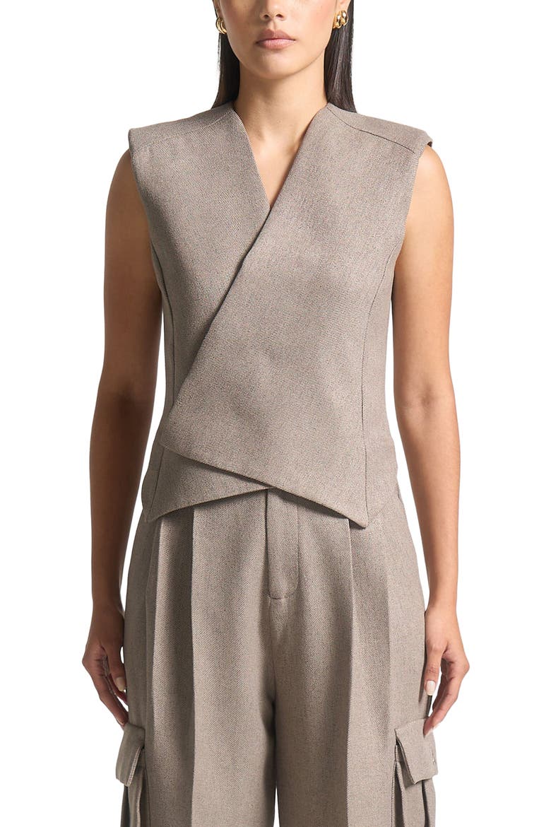 Laurence Tailored Wrap Waistcoat, Alternate, color, Taupe