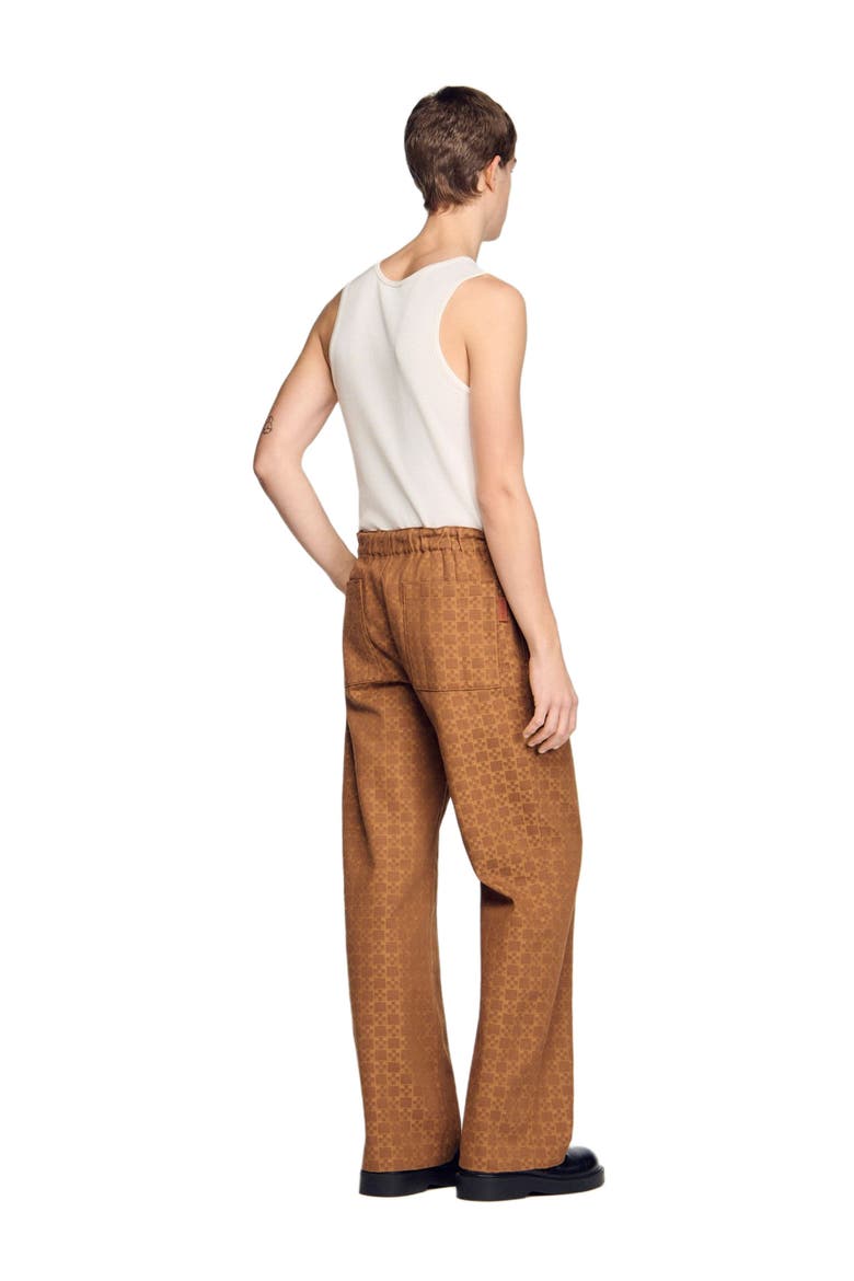 Wide-leg jacquard SquareCross jeans, Alternate, color, Camel