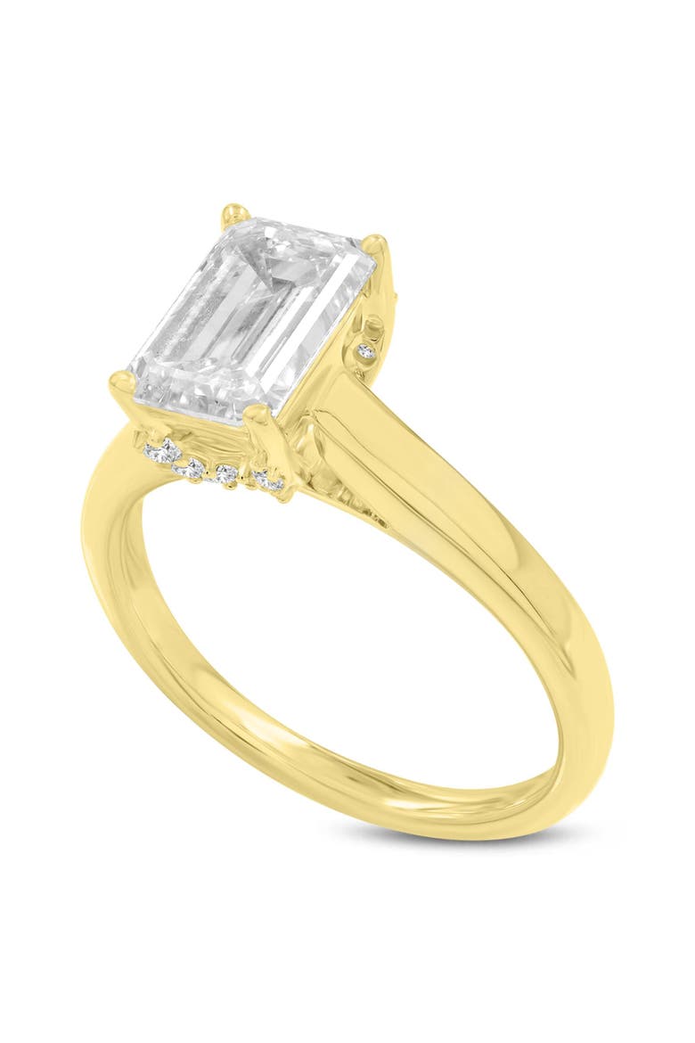 Narine 14K Yellow Gold Emerald Cut Lab Grown Diamond Hidden Halo Engagement Ring - 2.15 Ct, Main, color, 14K Yellow Gold