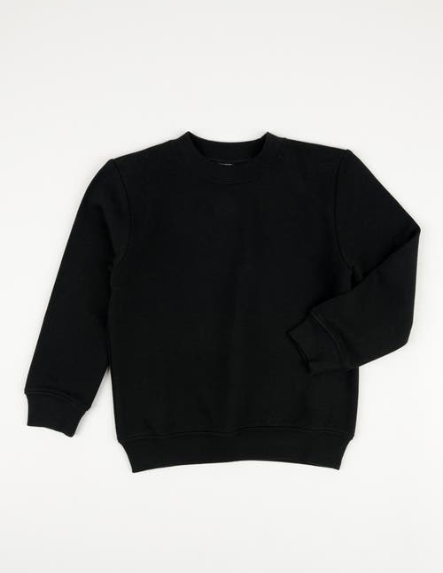 Leveret Kids Pullover Sweatshirt, Long Sleeve, Solid Colors In Black
