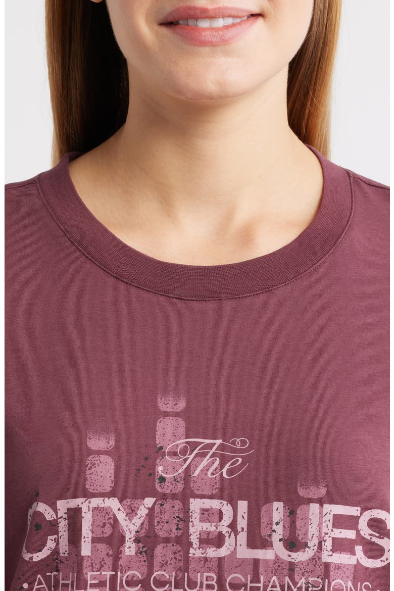 Graphic Print Cotton Blend Top, Alternate, color, PLUM