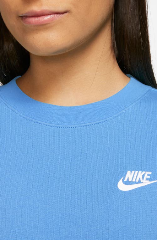 Nike Sportswear Club Fleece Crewneck Sweatshirt In University Blue/white