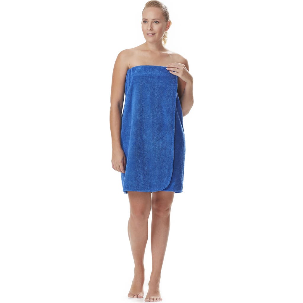 Arus Gots Certified Organic Cotton Shower Bath Wrap In Blue