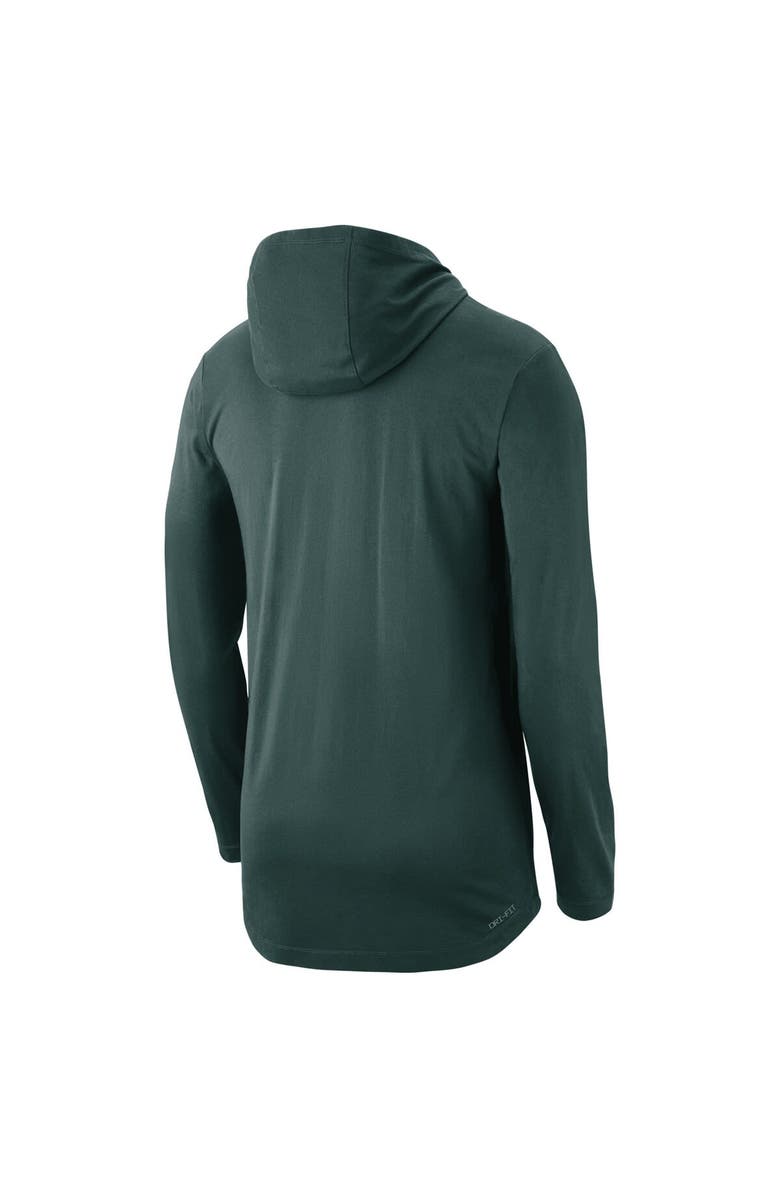 Nike Men's Nike Green Michigan State Spartans Campus Performance Tri-Blend Long Sleeve Hoodie T-Shirt, Alternate, color,