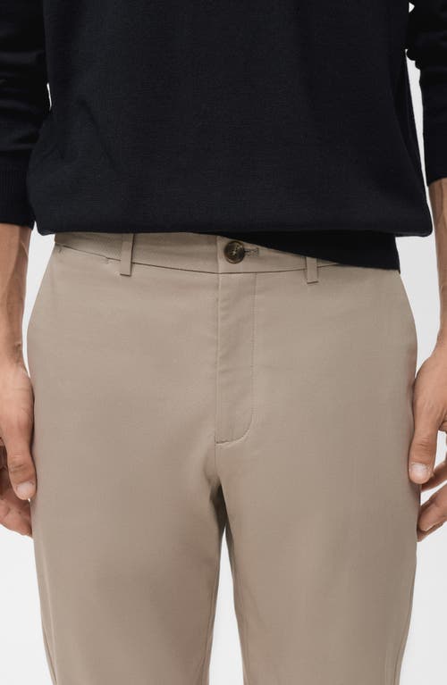Mango Dublino Slim Fit Flat Front Stretch Stretch Chinos In Neutral