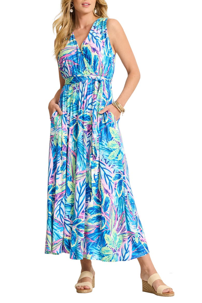 Frond Grove Sleeveless Maxi Dress, Alternate, color, CYBER LIGHT
