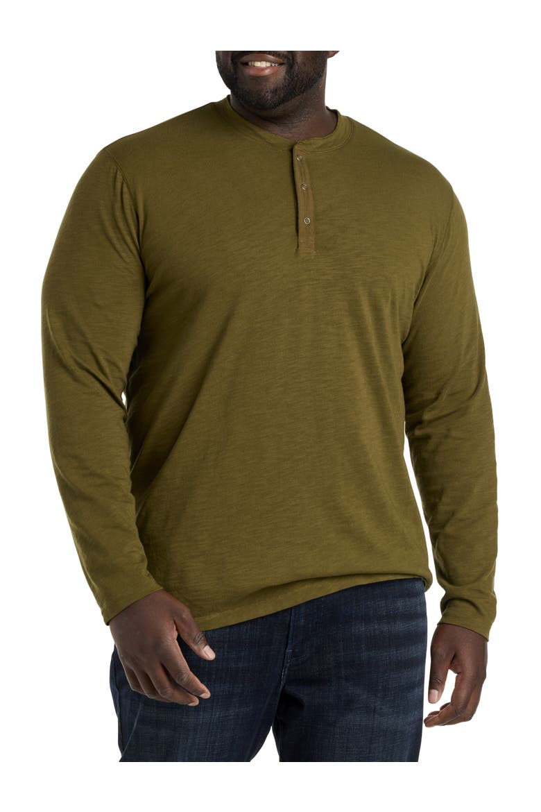Big & Tall Weekend Slub Henley Shirt, Alternate, color, OLIVE