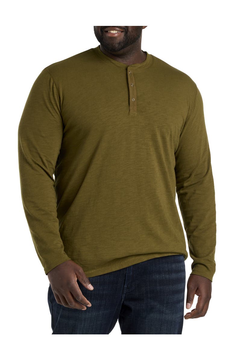 Lucky Brand Jeans Big & Tall Weekend Slub Henley Shirt, Alternate, color, Olive