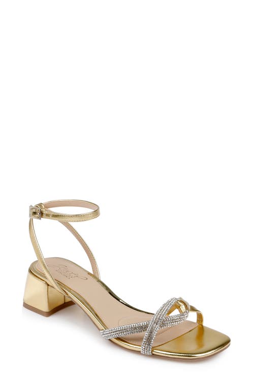 Jewel Badgley Mischka Fern Ankle Strap Sandal In Gold