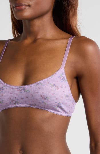 Printed Pointelle Bralette