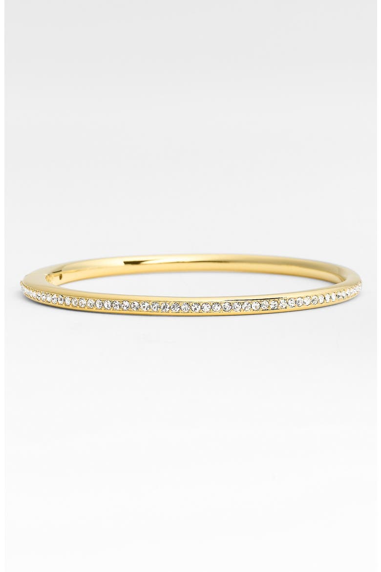 Channel Set Crystal Hinged Bangle, Alternate, color, GOLD/ CLEAR CRYSTAL