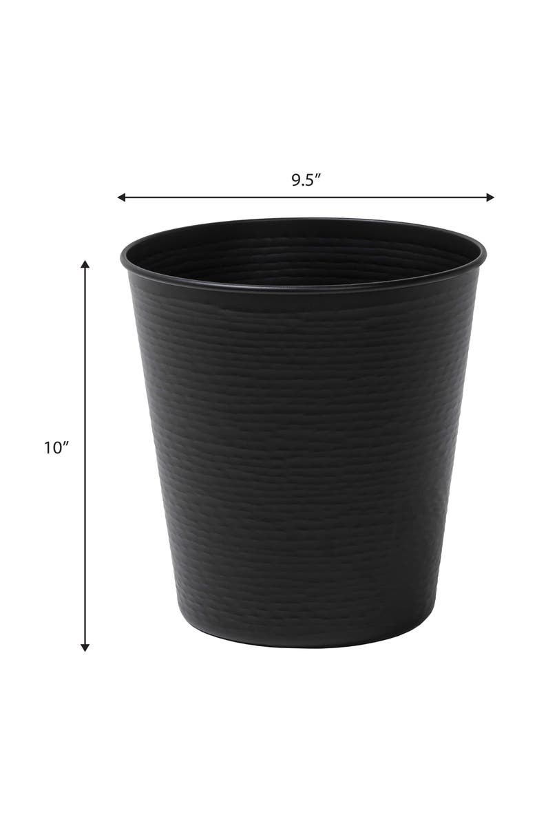 HAPPIMESS Remi Modern Classic Textured Steel 2-Gallon Wastebasket, Alternate, color, Matte Black