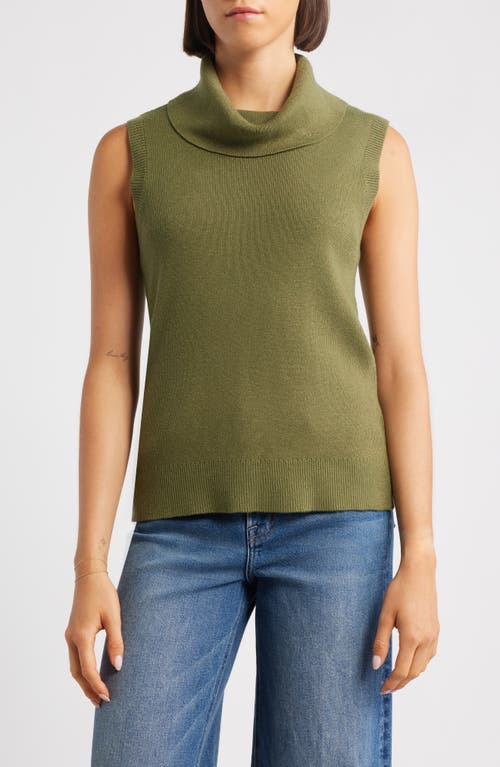 City Blues Turtleneck Sleeveless Sweater In Green