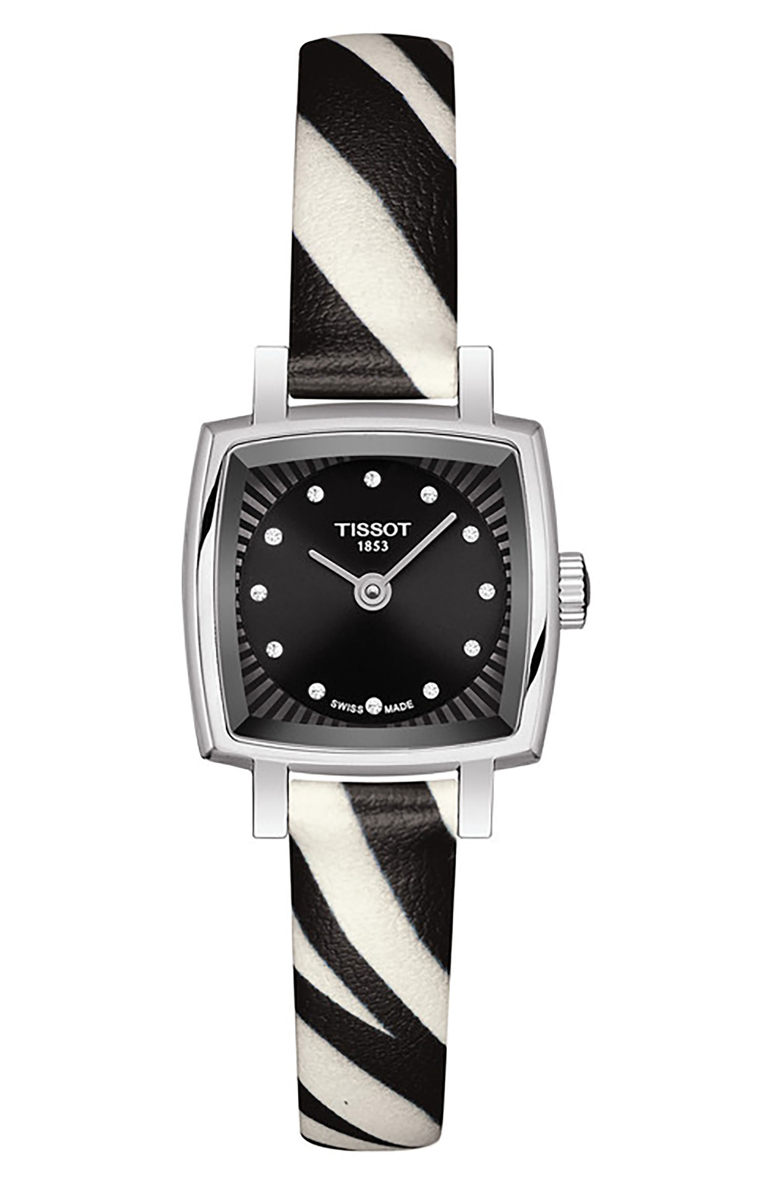 Tissot Lovely Wild Diamond Leather Strap Watch, 20mm
