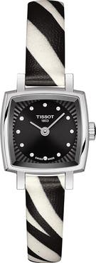 Tissot Lovely Wild Diamond Leather Strap Watch, 20mm