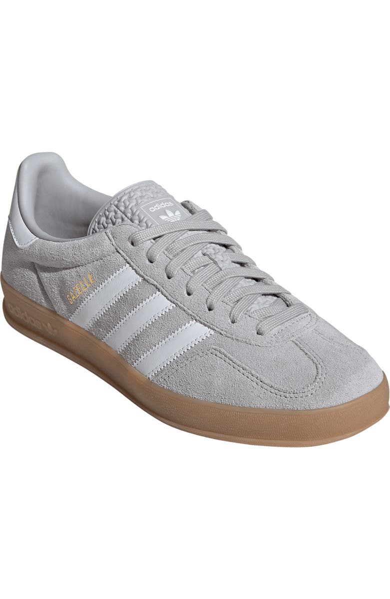 adidas Gazelle Indoor Sneaker, Main, color, Grey/ White/ Gold Metallic