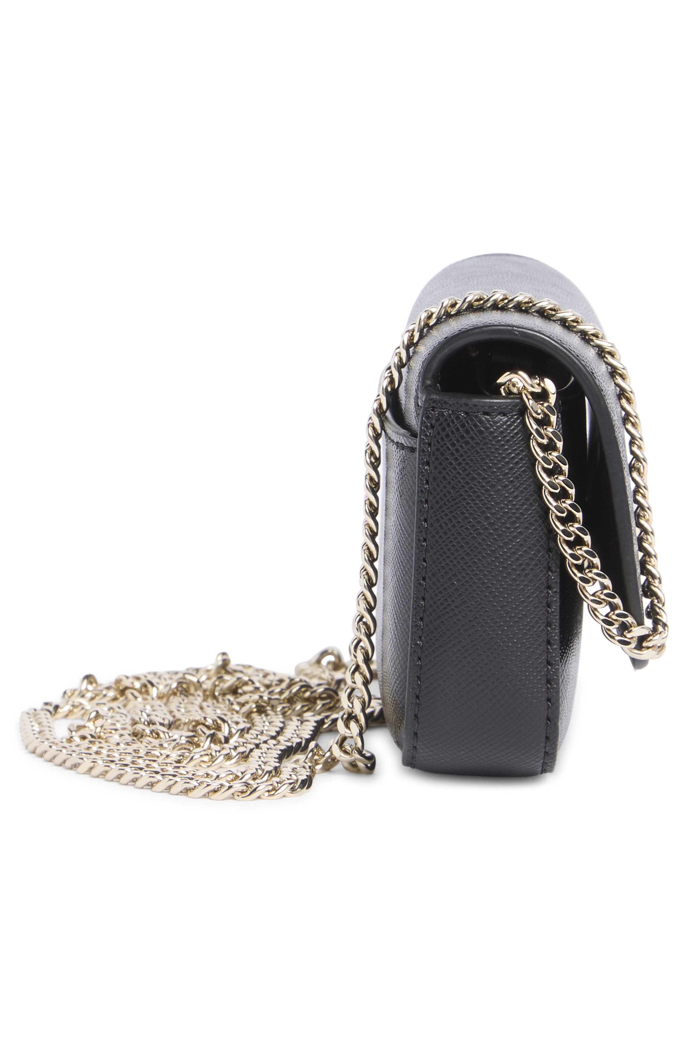 kenzie card case crossbody bag, Alternate, color, BLACK