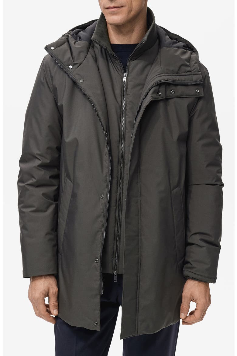 Water Repellent Insulated 3-in-1 Coat, Main, color, GREY