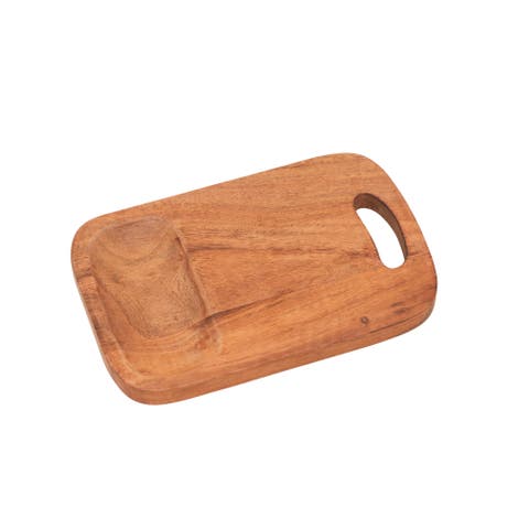 Handmade Acacia Wood Cutting Board with Handle