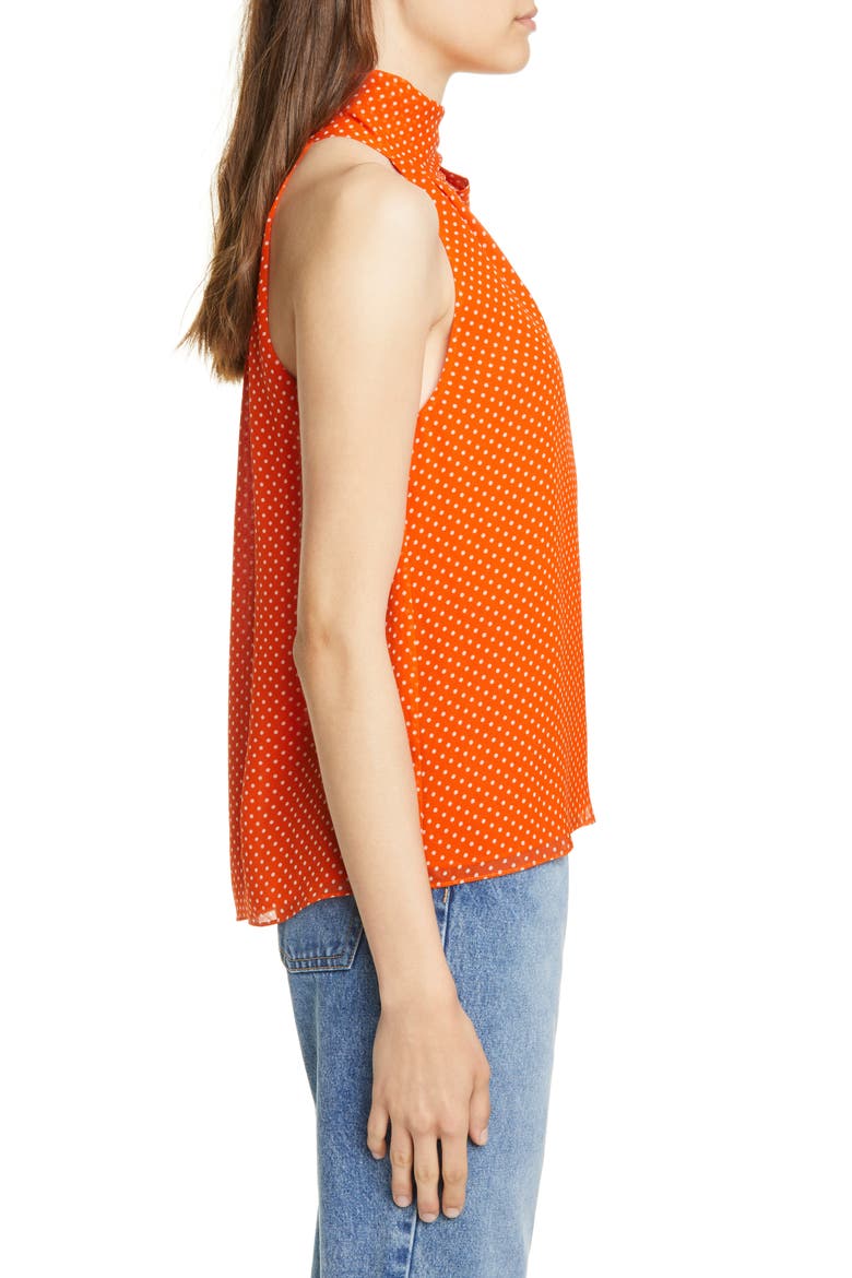 Dalman Tie Neck Silk Tank, Alternate, color, WARM TERRACOTTA