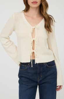 Blu Pepper Front Tie Crop Cardigan