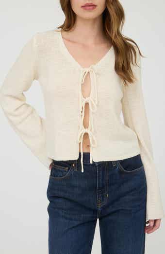 Blu Pepper Front Tie Crop Cardigan