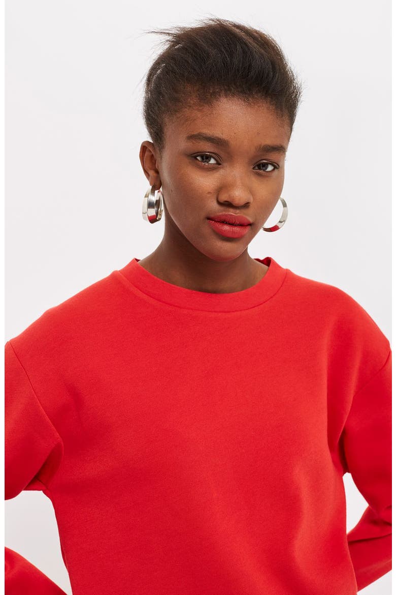 Longline Sweatshirt, Alternate, color, RED
