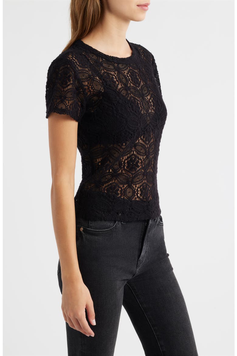 The Lace T-Shirt, Alternate, color, BLACK