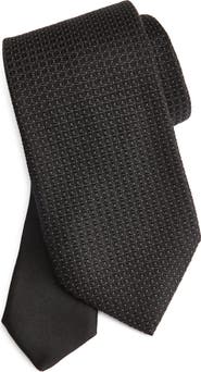 Canali Neat Metallic Silk Jacquard Tie