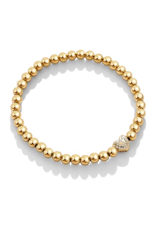 Mint & Lily Pave Heart Gold Beaded Bracelet In Gold