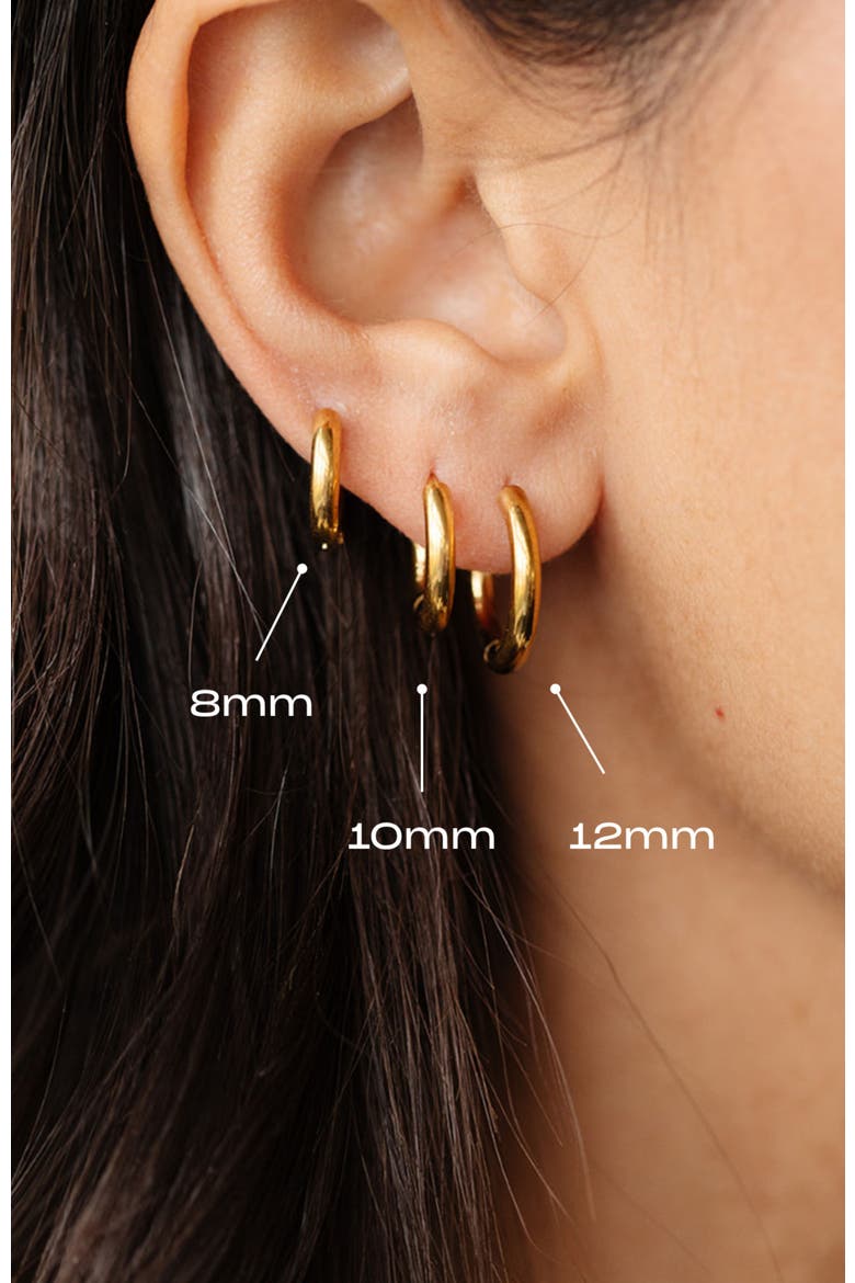 Thin Gold Hoop 8mm Earrings, Alternate, color, Gold