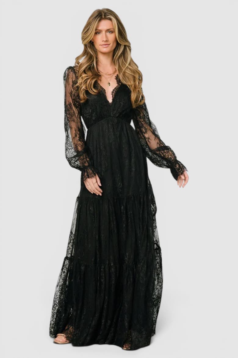 Gloria Lace Maxi Dress, Main, color, Black