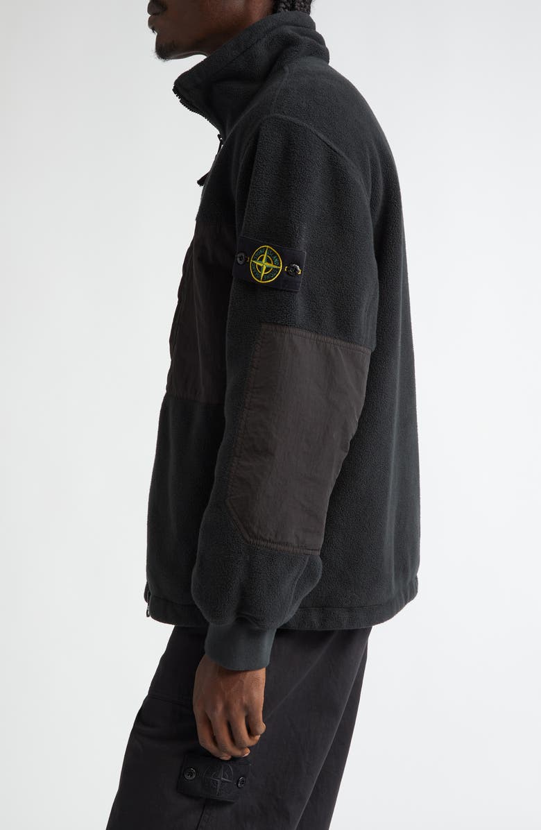 Stone Island Mixed Media Fleece Jacket, Alternate, color, 
