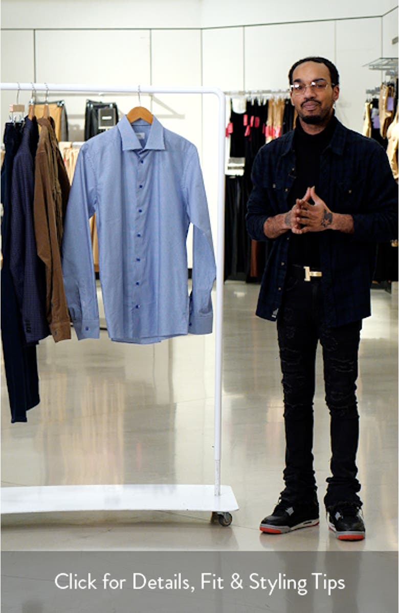 Slim Fit Check Stretch Cotton & Lyocell Shirt, sales video thumbnail