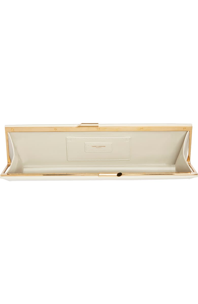 Saint Laurent Large Midnight Leather Clutch, Alternate, color, Blanc Vintage