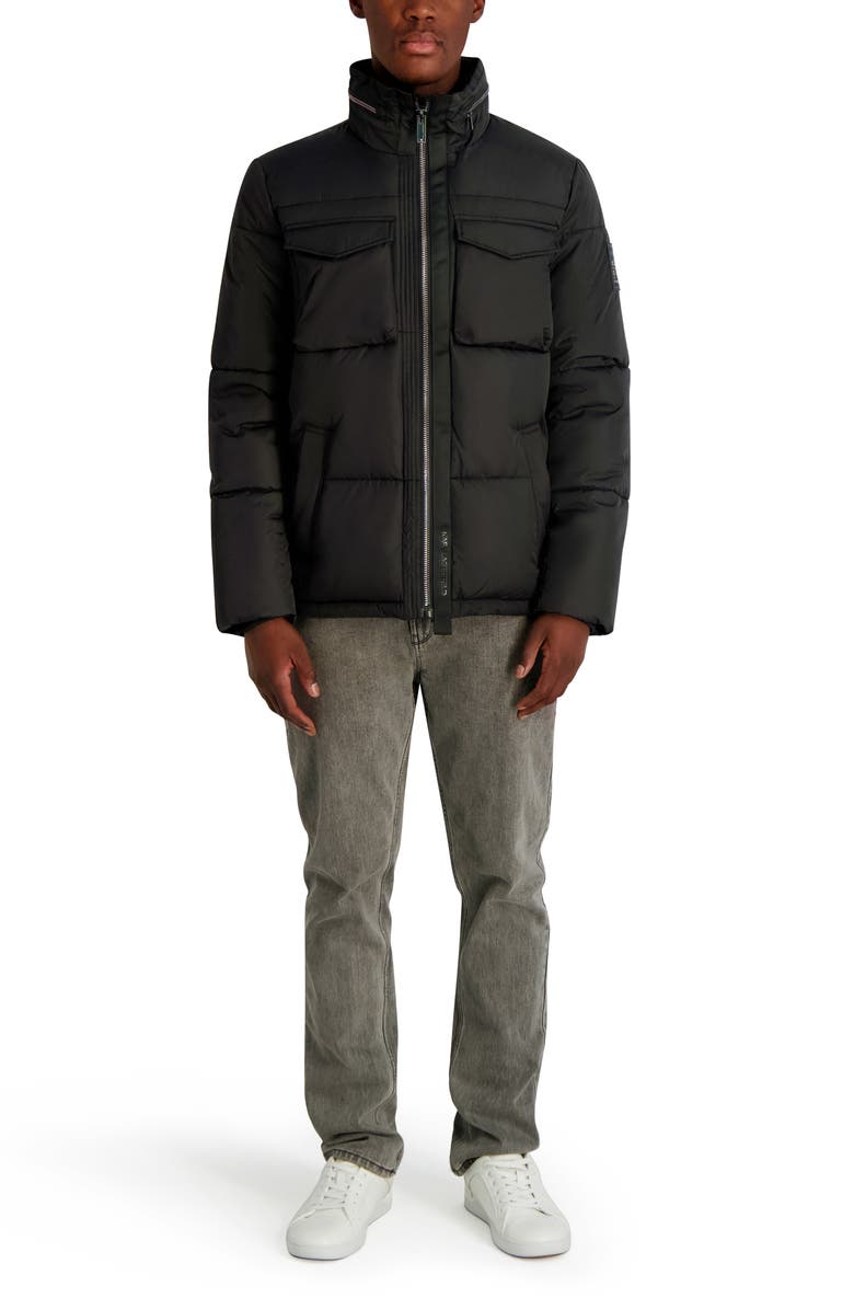 KARL LAGERFELD PARIS Quilted Puffer Jacket, Alternate, color, Black