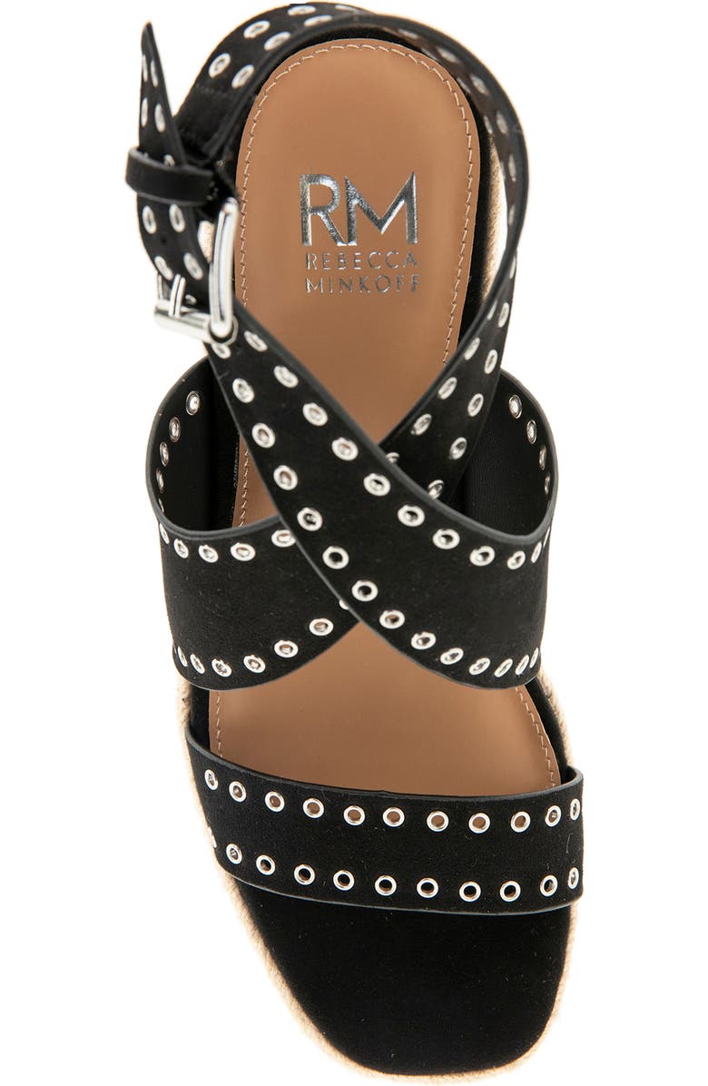 Rebecca Minkoff Gemma Wedge Espadrille Sandal, Alternate, color, Black
