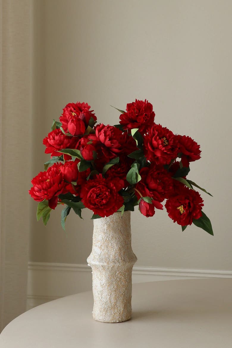 Dark Red Peony Bouquet, Alternate, color, Red