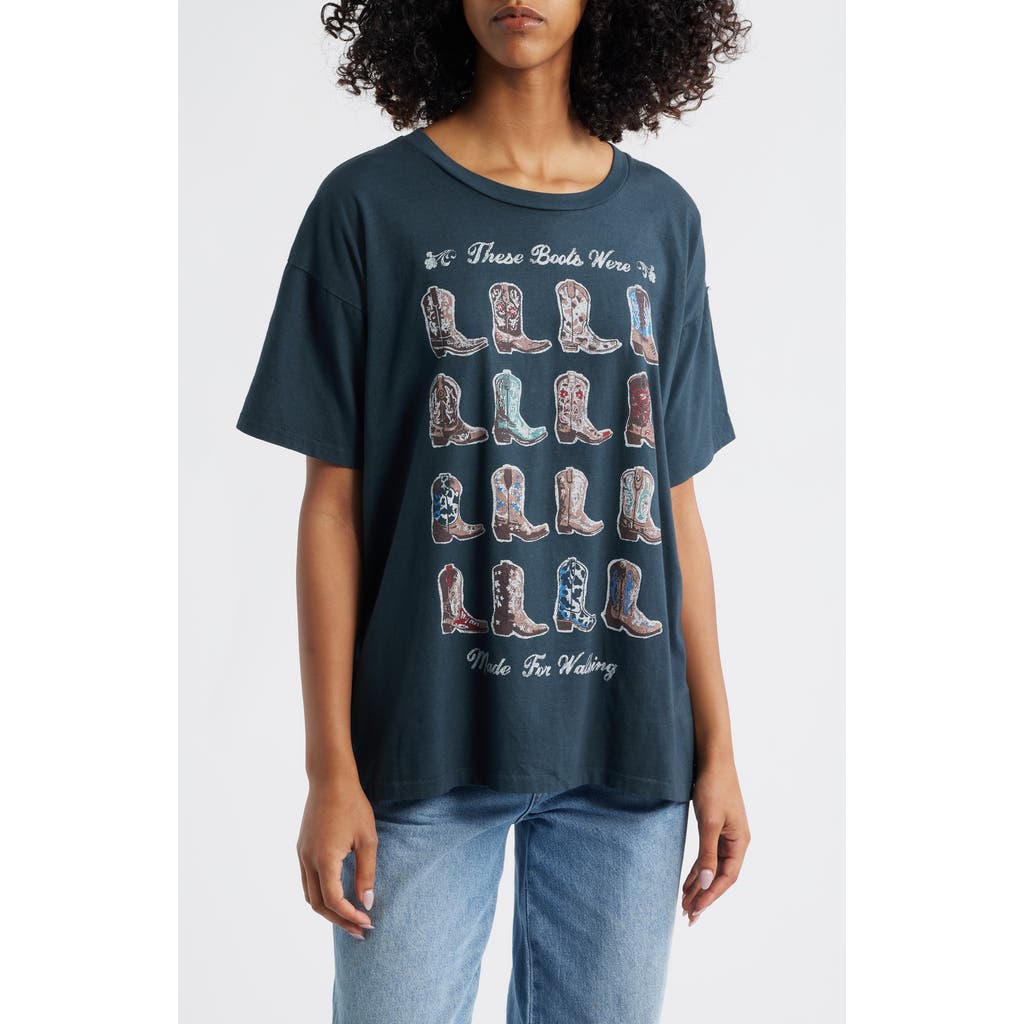 Daydreamer Boots For Walking Merch Cotton Graphic T-shirt In Blue