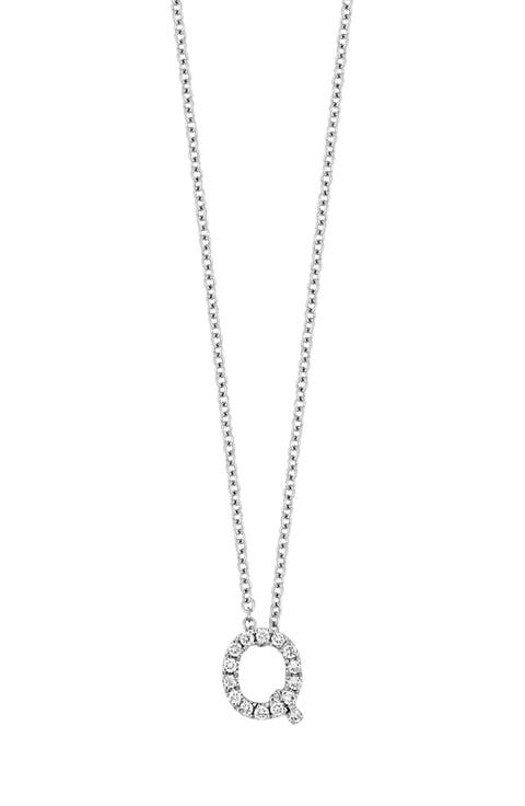 Diamond Pavé Initial Pendant Necklace
