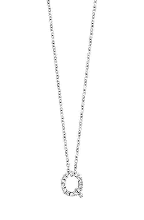 Bony Levy Diamond Pavé Initial Pendant Necklace In 18k White Gold - Q