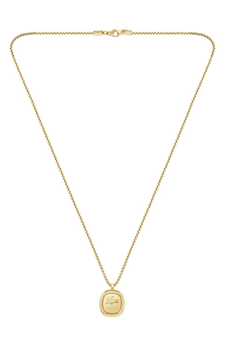 Lacoste Men's Vigor Pendant Necklace, Main, color, Gold