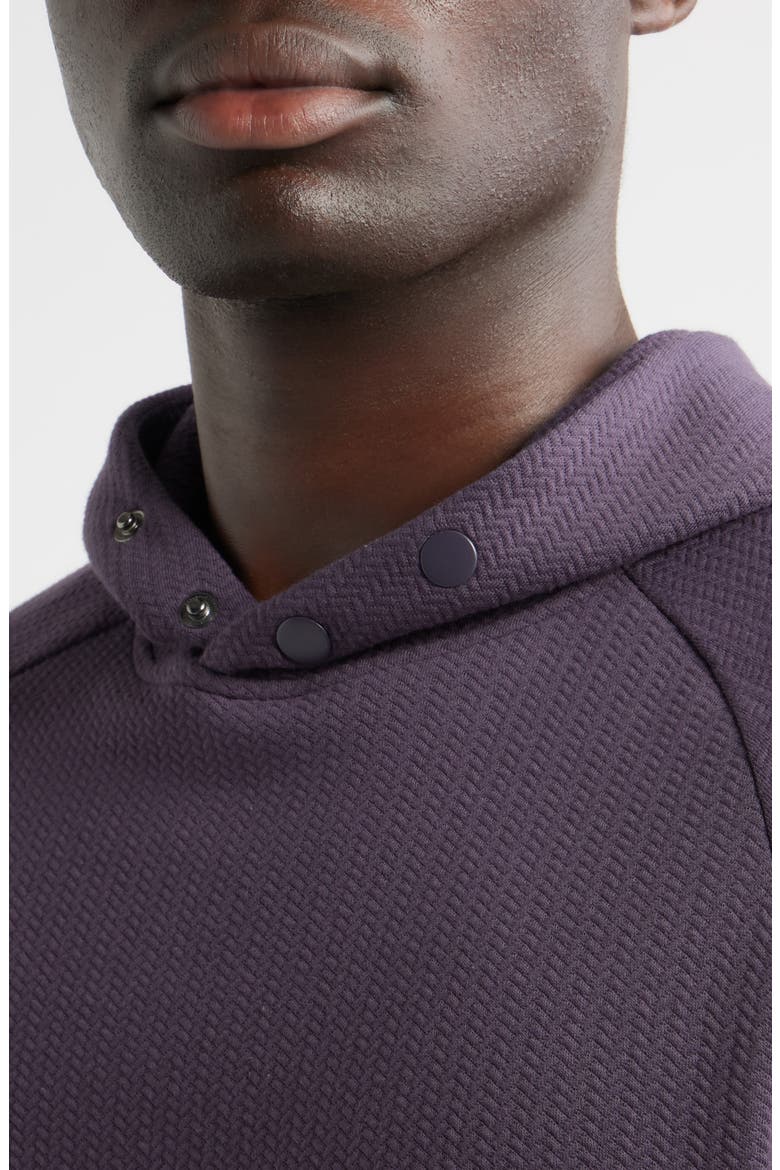 Luke Hooded Cotton Blend Performance Pullover, Alternate, color, PLUM