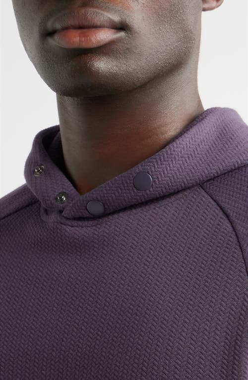 Swannies Luke Hooded Cotton Blend Performance Pullover In Purple