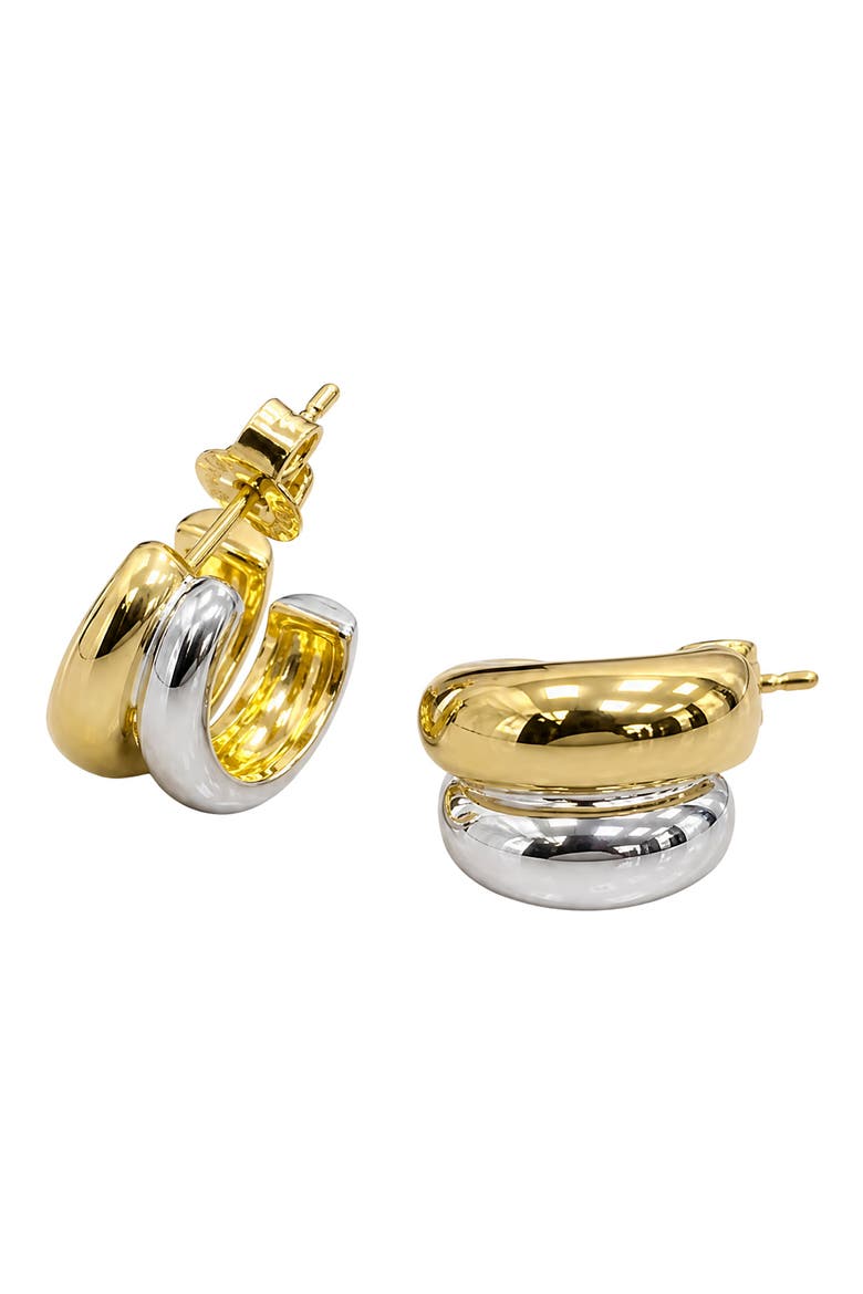 Two-Tone Bold Hoop Earrings, Main, color, GOLD/ SIL