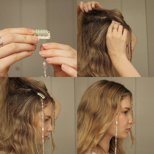 Velvet Luna Pearl Braid With Cross Charm In White