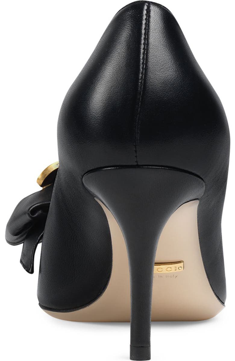 Gucci Queen Margaret Bee Bow Pointy Toe Pump, Alternate, color,